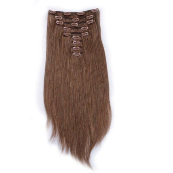 Human Hair Remy Brazilian Straight Clip In Hair Extensions For Fashion   LM136